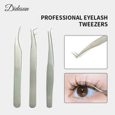 High Precision Silver Lash Tweezers Anti-static Stainless Steel Eyelash Tweezers 1 Pcs