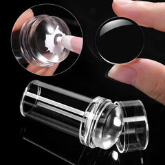 Transparent Nail Stamper With Scraper 2pcs Jelly Silicone Stamp For French Nails Manicuring Kits Nail Art Stamping Tool Set