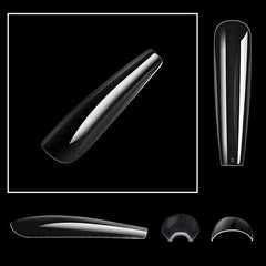 3XL Super Long Coffin False Nail Art Tips French Stiletto Half Full Cover Soft Gel Fake Nails Extension Length Artificial Tips