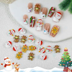 Charms 3D Christmas Nail Decorations Big Size Snowman Deer Winter Nail Art Decoration Accessories Festival DIY Decal Tools