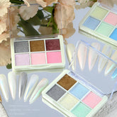 Mixed 6 Colors Solid Chrome Mirror Nail Powder Glitter Rub Nail Art Pigment Mirror Effect Manicure Tips Decoration Accessories