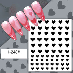 Airbrush Stencil For Nails Heart Butterfly Bear Stars Love Heart Hollow Nail Sticker Airbrush Templates French Manicure Tips