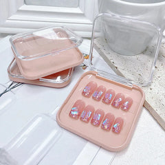 Transparent False Nails Press On Gift Case Flip Jewelry Decorations Storage Case Fake Nails Tips Container Packing Tools