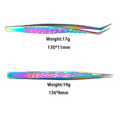 Eyelash Tweezers Extension Clip Stainless Steel Anti-Static Superhard High Precision Tweezers With Fiber Tips Makeup Tools
