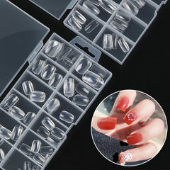 120PCS Highly Clear  Long almond False Nail Art Extension Tips Full Cover Manicure Artificial Fake Nails Tips