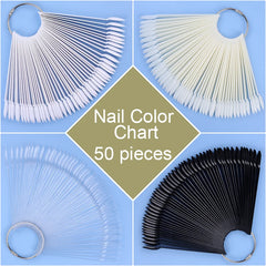 50pcs Nail Gel Polish Color Display Chart False Nails Tips Showing Card Shelf Clear White Nail Art Varnish Showing Chart Tools