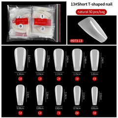 500 pcs Long Coffin Stiletto French Fake Nails Clear Half Full Cover Artificial False Nail Art Tips Capsule for Extension