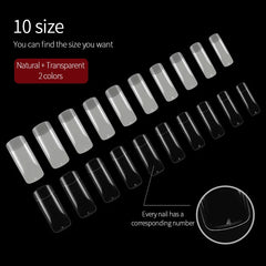 500pcs Clear Natural French Fake Nails Tip Half Cover Artificial False Nail Art Tips Fingernails Fake Nails Long Extension Tools