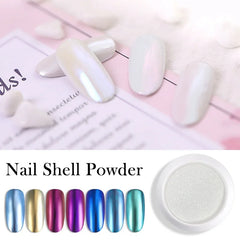 Chrome Pearl Shell Powder Nail Art Glitter Pigment Powder Shiny Long Lasting Manicure Nail Tip Decoration Gel Polish