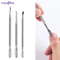 Stainless Steel Nail Cuticle Pusher UV Gel Polish Remover Double Sided Dead Skin Trimmer Cleaner Pedicure Manicure Tools