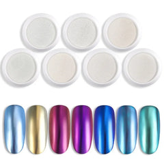 Chrome Pearl Shell Powder Nail Art Glitter Pigment Powder Shiny Long Lasting Manicure Nail Tip Decoration Gel Polish
