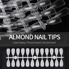 120pcs Almond Clear Natural Nail Color False Tipst Full Cover Fake Nail Tips