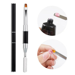 Double end Poly Nail Gel Brush UV Gel Polish Brush Builder Acrylic Gel Nail Art Painting Pen Manicure Nail Tips Tool