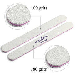 100/180 Grits Nail Files Set Manicure Pedicure Buffer Block Nail Art Tips UV Gel Polisher File Double Side Nails Tool Kit