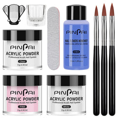 10pcs Nail Art Acrylic Dipping Powder Kit Set Glitter Rub Pigment Dip Acrylic Powder For Nail Tips Dipping Powder Set