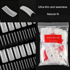 100/500PCS White Clear Natural Square Fake Nails Half Cover Acrylic Long French False Nail Tips Extension Fake Tip Manicure Tool
