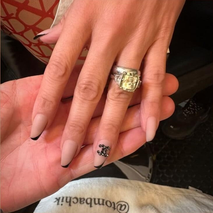 Jennifer Lopez's Chanel Logo Manicure Met Gala 2023 Medium Coffin