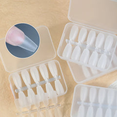 [Single Size] 500pcs Long Coffin Ballerina Fake Nails Color Display Clear Artificial False Nail Art Tips Capsule For Extension