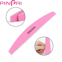 5Pcs Half Round Pink 200 240 Grits Nail File for Manicure Pedicure Files Double Side Sanding Nail Polishing File Buffer