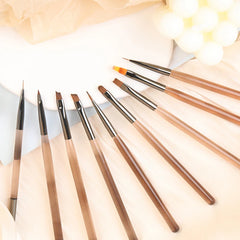 Acrylic Handle Nail UV Gel Liner Brush Drawing Pen Painting Stripes Flower Manicure Nail Art Tools