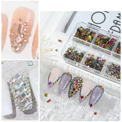 3D Nail Decorations Flat Bottom Nail Rhinestones Crystal Strass For Nail Art Charms Decoration Accessories