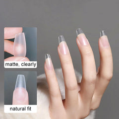 500pcs Long Coffin Ballerina Fake Nails Color Display Clear Artificial False Nail Art Tips Capsule For Extension