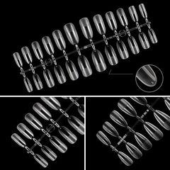 240pcs  Matte Fake Nails Long Coffin Stiletto Artificial False Nails Tips Clear Fake Nail Art Tips For Extension Tool