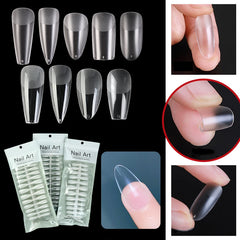 240pcs Press on Fake Nails Semi-Frosted Coffin Artificial False Nails Acrylic UV Gel Fake Nails Art Tips For Extension