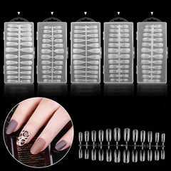 240pcs  Matte Fake Nails Long Coffin Stiletto Artificial False Nails Tips Clear Fake Nail Art Tips For Extension Tool
