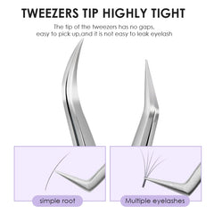 Stainless Steel Eyelash Extensions Tweezers Lash Artists High Precision Superhard Anti-Static Tweezers Makeup Tools