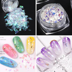 Glass Shiny Nail Art Glitter Foil Decoration For Nails Paillette Manicure Tips Sequins Nails DIY Design Powder