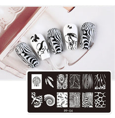 12*6cm Nail Art Templates Stamping Plate Design Flower Animal Glass  Lace Stamp Templates  Sticker