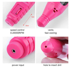 20000RPM USB Power Electric Nail Drill Machine Manicure Pedicure Drill Set Professional Nail Drill Polishing Equipment Tools