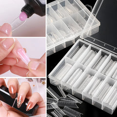 120pcs Dual Forms Nails Poly Building Gel Mold Nail Form Extension Builder UV Gel Fake Nail Tips Manicure Mold False Tips Tool