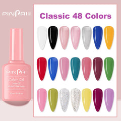 12ml Gel Polish Nail 48 Colors Gel Nail Art Painting Gel Base & Top Coat Long Lasting UV LED Gel Nail Varnish Decoration