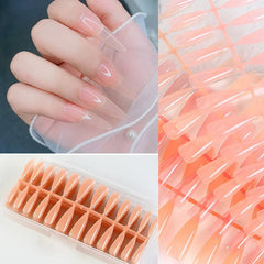 240PCS Pink  Long Coffin False Nail Art Tips Full Cover Artificial Fake Nails Tips Acrylic UV Gel Nail Polish Manicure