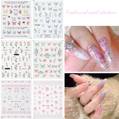 Butterfly Nail Art Sticker With Adhesive Nail Glitter Sticker Decorations Decals Home DIY Nail Tips Decorated Tools