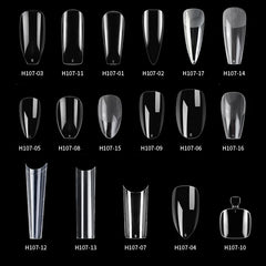 550PCS Clear Acrylic Long Ballerina Fake Nails Almond Coffin Full Half Cover False Nails Artificial Nail Soft Gel Tips