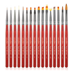 Nail UV Gel Brush Nylon Hair Wooden Handle Acrylic Powder Nail Liner Brush Pen Manicure Drawing Painting Carving Nail Art Tools
