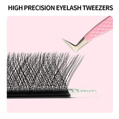 Pink Lash Tweezers Stainless Steel Eyelash Extensions Tweezers Fiber Tip High Precision Tweezers Makeup Tools