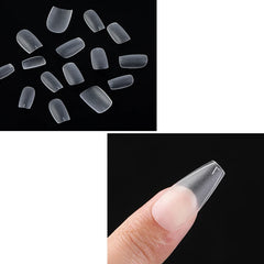 300pcs XS S M Size Press On Nails Semi-Frosted Handmade Fake Nails Long Coffin Ballerina False Artificial Nail Extension Tips