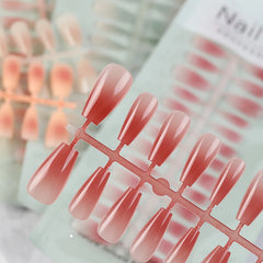 30pcs S M L Size Press On Nails Blooming Ombre Handmade Fake Nails Long Coffin False Artificial Nail Tips home DIY