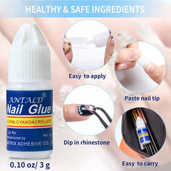 3g*5 Fast Drying False Nails Glue For Artificial Nail Tips Glitter Rhinestones Decoration Glue Adhesive Nail Care Tools