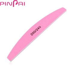 5Pcs Half Round Pink 200 240 Grits Nail File for Manicure Pedicure Files Double Side Sanding Nail Polishing File Buffer