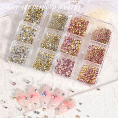 1000PCS SS4-SS20 White Pink Gems Diamond Nail Charms Decorations Rhinestones Crystal Strass Nail Art Decoration Accessories