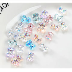 3D Silica gel Aurora Bear Butterfly Bow Nail Art Accessories Resin Acrylic Nails Jewelry DIY Manicure Decorations