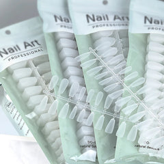 300pcs XS S M Size Press On Nails Semi-Frosted Handmade Fake Nails Long Coffin Ballerina False Artificial Nail Extension Tips