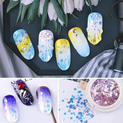 Nail Art Sequins Mixed Glitter Set Holographic Mirror Hexagon Sequin Flakes Nails Art Decorations Manicure Decorations