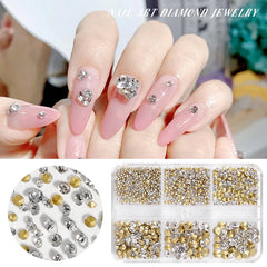 1000PCS SS4-SS20 White Pink Gems Diamond Nail Charms Decorations Rhinestones Crystal Strass Nail Art Decoration Accessories