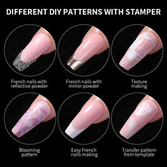 Transparent Nail Stamper With Scraper 2pcs Jelly Silicone Stamp For French Nails Manicuring Kits Nail Art Stamping Tool Set